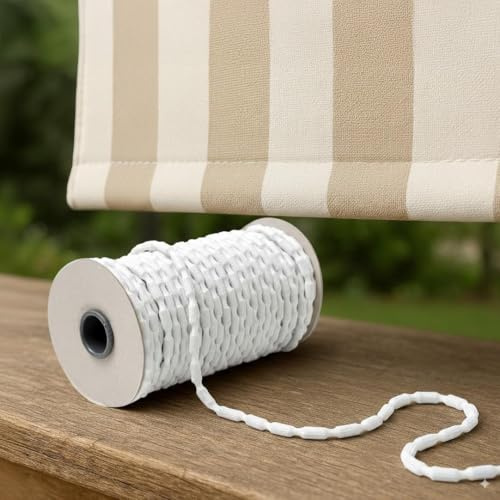 Byour3 - Pesos para Cortinas Resistentes al Viento - Cuerda de Plomo Super Resistente de 100 g/m para Cortinas Telas Mosquitera Lastre Trenzado Fácil de Coser (Blanco, 10 Metros)