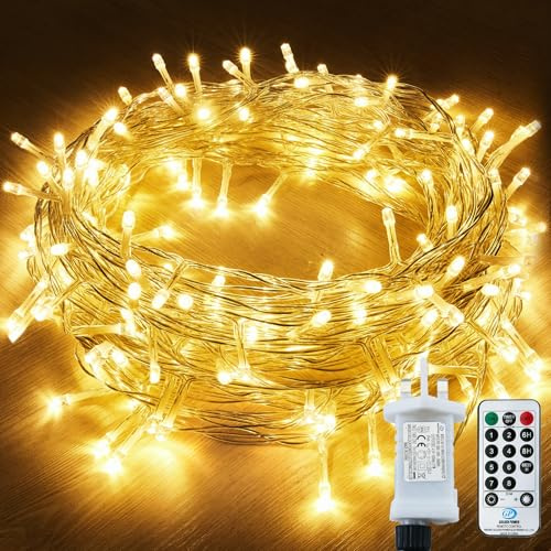 Laihur Fairy Lights Plug in, 22M/72ft 220 LED String Lights with 8 Lighting Modes Indoor/Outdoor Fairy Lights for Bedroom, Christmas, Halloween, Birthday (Warm White)