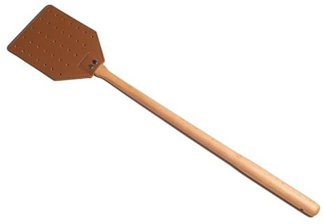 FVPKYUR Matamoscas de cuero, 50 cm mano matamoscas para abejas - matamoscas con mango de madera de cuero sintético para el hogar, cocina, sala de estar