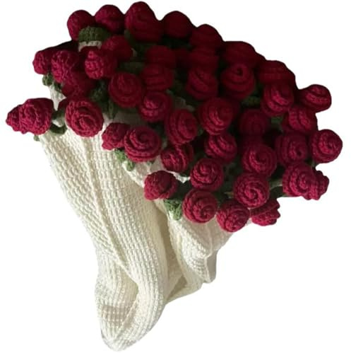 YUGSHNKFC Ensemble de couverture pour bouquet de fleurs au crochet avec instructions vidéo étape par étape (français non garanti) pour débutants - Fournitures de tricot au crochet - Couverture florale