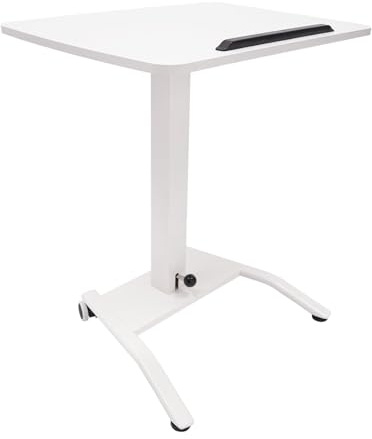 trggvvrt Adjustable Rolling Laptop Desk, Standing Lifting Desks, Adjustable Podium Desk, Tilting Laptop Lectern Speakers Podium for Home Office, 25.5 Lx17 W, White