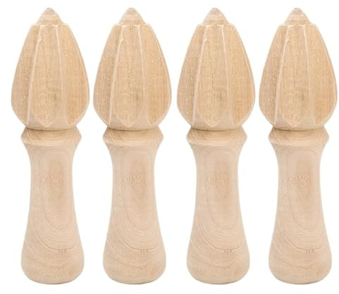 Presse-agrumes en bois, presse-agrumes en bois naturel pour cuisine(4PCS)
