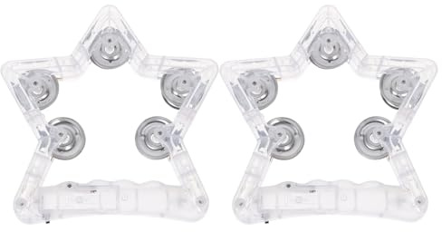WESIEVYA 2 Stück tragbare, blinkende LED-Tamburine – Perkussionsinstrumente für Hochzeiten, Konzerte, Auftritte und Partys (ohne Batterie)