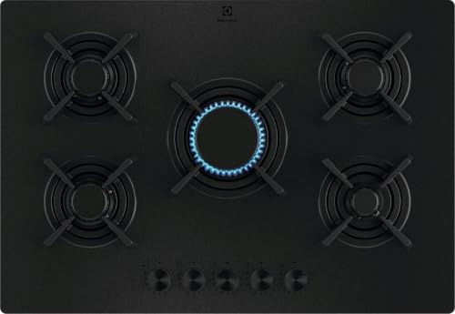 KGG753723L - Piano Cottura 5 Fuochi Gas 75 cm in Vetro Nero