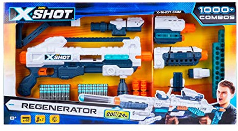 XSHOT X-Shot Regenerator mit 48 Dartpfeilen (20172) Unisex Kid Toy Gun Modern Style Kunststoff Größe 41.0 cm x 8.0 cm x 79.0 cm Sport Thema 500.0 Gramm Geburtstagsgeschenk