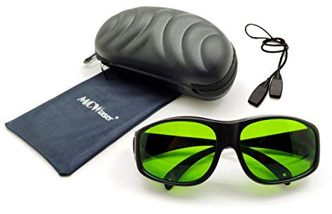 MCWlaser Laser Schutzbrille 1064nm 1080nm Brille CE OD5+ Laser Safety Goggles 190-470nm & 800-1700nm Für Fiber Laserreinigung Schweißen UV-Markierung Diode, ND:YAG Laser Absorption Type EP-8 Stil 9