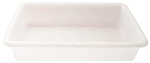 Tradineur - Bandeja frigorífica de almacenamiento, plástico, reutilizable, servir comida, aperitivos, fabricado en España - 4 litros - 35 x 27,5 x 6 cm – Blanco