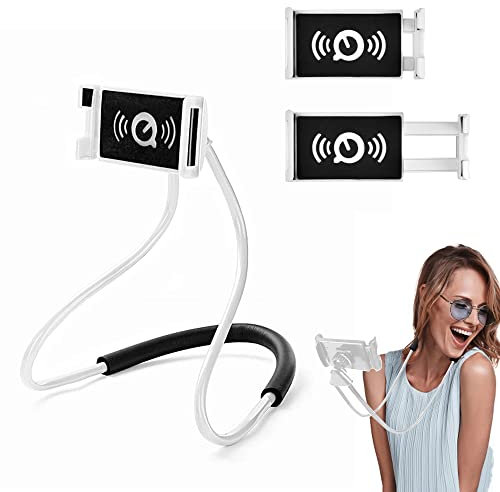 LYTIVAGEN Soporte para Teléfono de Cuello Móvil Perezoso Flexible 360° para Teléfonos y Mini Tabletas, Blanco
