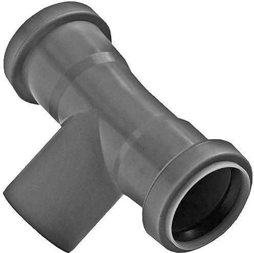 HT Doppel Bogen Winkel 87° Grad Verbinder für Rohr Außendurchmesser 110mm 11cm DN110 DN100 mit 2 Steck Muffen + Gummi Dichtung Abwasser Abfluss Leitung Kunststoff PP grau Fitting