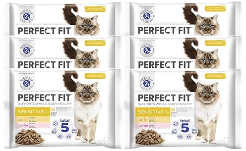 Katze Portionsbeutel Multipack Sensitive 1+ mit Huhn und mit Lachs 6 x 4 x 85g