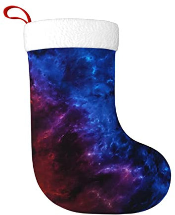 FROON Weihnachtsstrumpf, Plüsch, roter und blauer Himmel, dekorativer Weihnachtsstrumpf, ideal für Geschenke und Geschenke