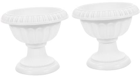 Kisangel 2stücke Europäischer Romantischer Blumentopf Aus Kunststoff Dekorativer Pflanzkübel Für Hochzeiten Partys Und Garten Witterungsbeständig Bruchsicher Höhe