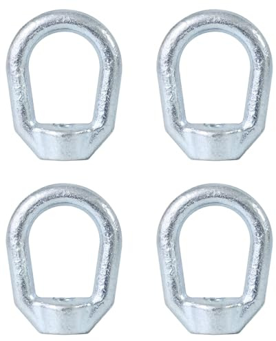Zadery Heavy Duty 1/2-13 Bail Tap Thread Eye Nut, Hot Dipped Galvanized Drop Forged Carbon Steel Fastener, UNC Standard Ring Shape Lifting Eye Nuts, 4 Packs