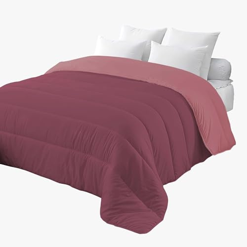 Corredocasa Trapunta 4 Stagioni Made in Italy Piumone Autunnale Invernale Imbottitura 240gr/mq Coperta in Morbida Microfibra di Poliestere Casa (Viola/Lilla, Matrimoniale 250x260)