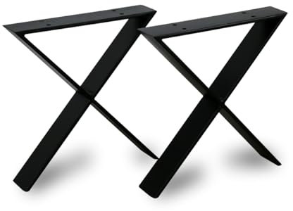 modernLOFTart Bankbeine Tischbeine - DIY Möbelfüße 80x10cm Schwarz - Moderner Industrie-Look für Ihr Wohnzimmer - Metall Industrial Tisch Bank Sitzbank Couchtisch Kufen - Breite 50cm, Höhe 42cm
