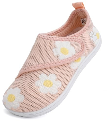 IceUnicorn Baby Barfußschuhe Lauflernschuhe Breite Kleinkind Jungen Mädchen Hausschuhe Kinder Barfussschuhe Sneaker Babyschuhe Anti Rutsch(Pink, 26EU Weit)