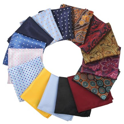 Yamoloz Herren Anzug Einstecktuch Taschentücher Einstecktücher für Herren, weiches Einstecktuch, hochwertiges, 15 Stück,