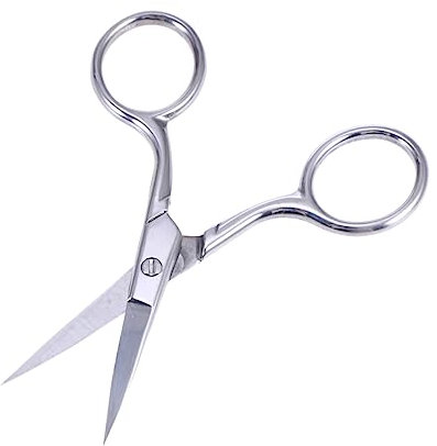 IWOWHERO Augenbrauen Nasenhaarschere Edelstahl Gebogene Spitze Für Präzises Trimmen Gesichtshaare Herren Damen Mit Großem Griff