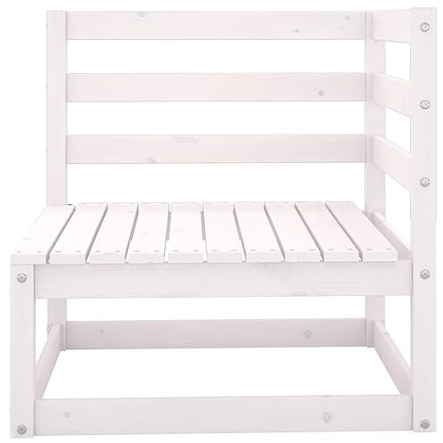 HETFTJN Outdoor Sofa Bierzeltgarnitur Garten Loungemöbel Set Garten Möbel Draußen - Garten-Ecksofa Weiß Massivholz Kiefer für Balkon Terrasse Café Hof
