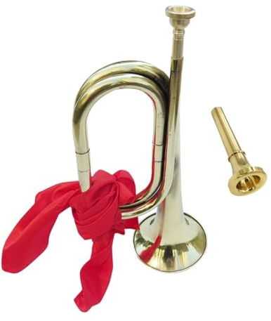Amagogo Kavallerie-Trompete, Pfadfinder-Trompete mit Mundstück C-Signalhorn, Mini-Blechblasinstrument für Schulband, Orchester, Erwachsene