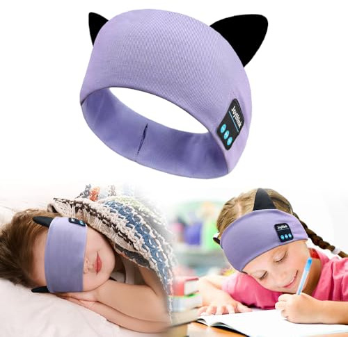 Joythink Bluetooth pannband för barn, hörlurar, sovmask, trådlösa hörlurar, inbyggda tunna, högtalare, barn, justerbart sportheadset för flickor, pojkar, barn, baby, småbarn, flygplan, resor, studie
