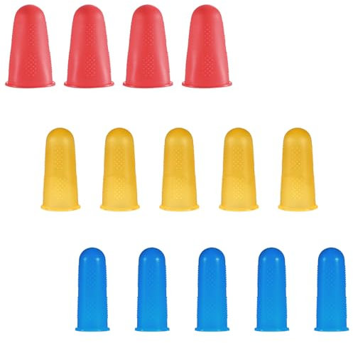 Ptwola Gummi-Fingerspitzen Geldzählen Schreiben Sortieren Fingerschutz 3 Farben Wiederverwendbar Heißkleber Wachs Kolophonium Harz Fingerlinge