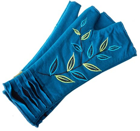 Vishes - alternative Bekleidung - Bestickte Damen Handschuhe Stulpen mit Daumen Fleece Gefüttert