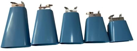 Metall Kuhglocke Set, Hand Percussion Cheering Bell, 5-teiliges Cowbell Musikspielzeug für Konzerte, Feiern und Musikaufführungen, leichte Stahlkuhglocken