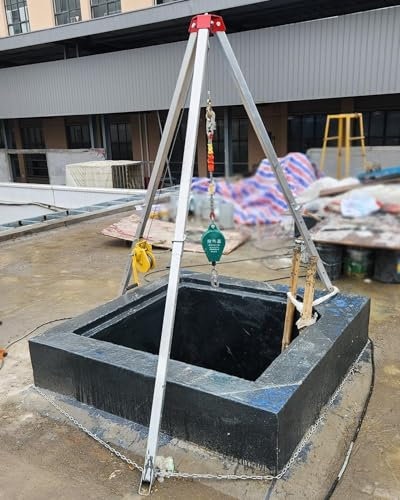 Generisch Rettungsstativ für beengte Räume 1800LBS Rettungsausrüstungsset für beengte Räume, Sicherheits-Selbstverriegelungsgerät aus Aluminium, Stativhebezeug