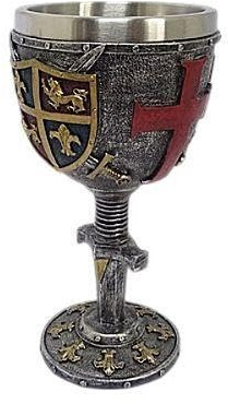 Osiris Trading UK Cáliz de caballero templario medieval, diseño auténtico, resina con inserto de acero inoxidable