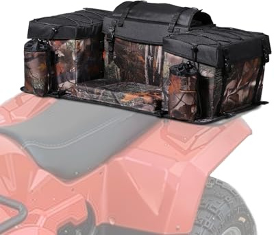 VEVOR ATV bakre förvaringsväska, 68 L ATV bakre last väska med svampsits och flaskhållare, 600D Oxfordtyg förvaring bakre pakethållare sätesväska passar de flesta fyrhjulingar med bakre ställ