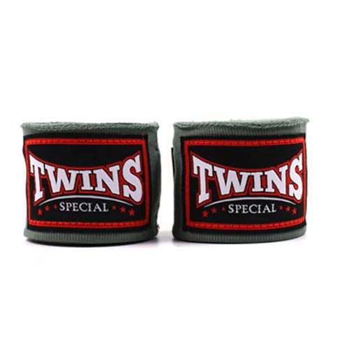 TWINS SPECIAL CH5 Elastische Handbandagen aus Baumwolle, einfarbig, für Muay Thai, Boxen, Kickboxen oder MMA (Olivgrün)