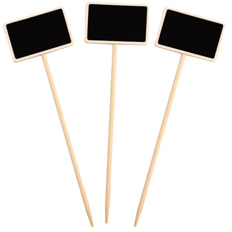 NUOBESTY 10Pcs Chalkboard Signs, Wooden Chalkboard Plant Labels Reusable Garden Tags with Stakes for DIY Herb Markers, Seedling Signs, Plant Identification, Garden Décor