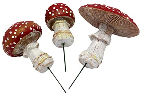 TOYANDONA 3pièces Décoration Champignons Miniatures Résine Ornement Lumineux Noctiluque Accessoires Micro Paysage pour Jardin Féerique Et Intérieur