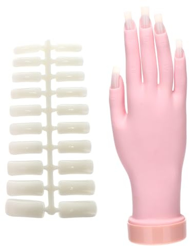1 Pièce Main Silicone pour Pratique de Main Flexible de Faux Ongles pour Formation Nail Art pour Débutants