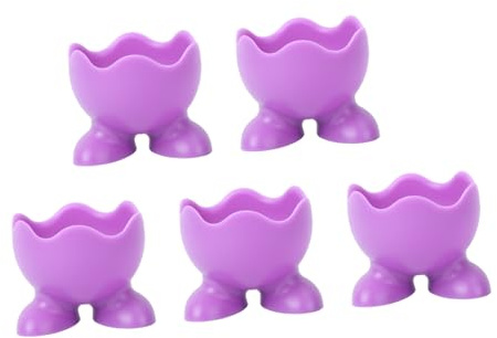 GLEAVI 5pièces Coquetiers Silicone pour Œufs Durs Supports Colorés Aléatoires Et Résistants pour Cuisine Et Décoration Polyvalente
