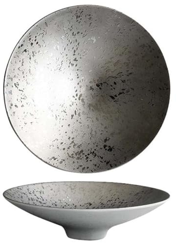 ZHAOSTORE Assiette Creuse en céramique pour Restaurant/hôtel de Style Vintage avec Pieds Hauts, adaptée à Un Usage Domestique, dotée d'un Bol à Soupe et d'une Couleur sous glaçure