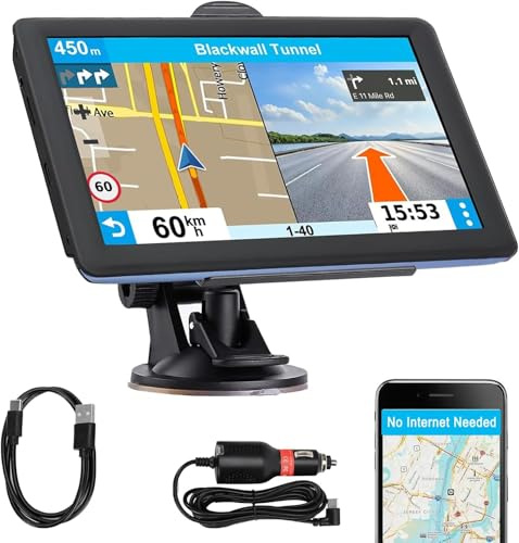 Sistema de navegación GPS de 7 pulgadas para camión, coche y RV, guía de ruta precisa, pantalla táctil fácil de usar, actualizaciones de mapas de por vida
