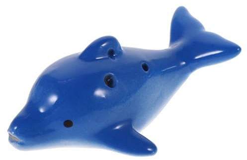 PartyKindom Delphin Okarina Keramik 6-loch Blasinstrument Für Kinder Anfänger Musikinstrument Delfinform Tragbar Spielzeug Geschenk