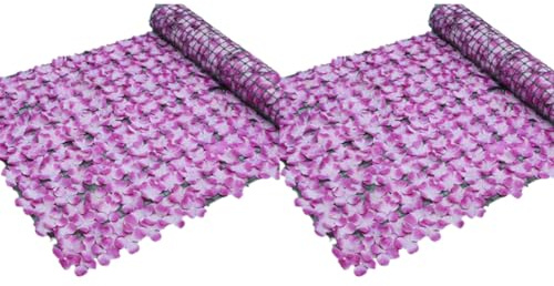Flaroey Recinzione di Fiori Artificiali di Ortensia Viola, Petali Impermeabili, Resistenti Ai Raggi UV, Decorazione del Giardino del Cortile di Nozze
