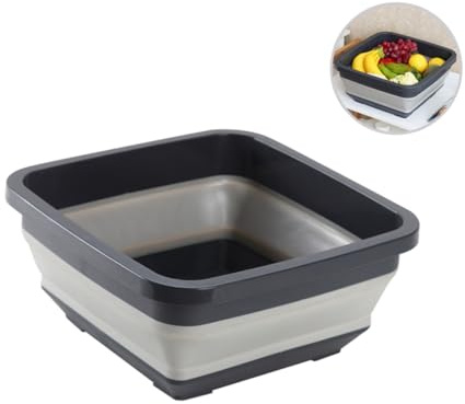 iplusmile Lavabo Pieghevole in Plastica Portatile per Uso Domestico, Bacinella Design Antiscivolo e Griglia Inferiore Stabile, per Pediluvi, Viaggi e Pulizie Quotidiane