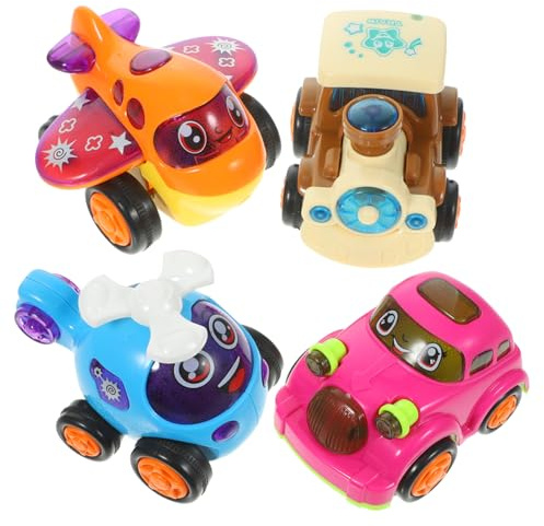Milisten 4 pièces Voitures Jouets Garçon Fille Voiture Plastique à Remonter Portable Drôle Éducatif pour Garçon Fille Couleur Aléatoire Couleur Aléatoire
