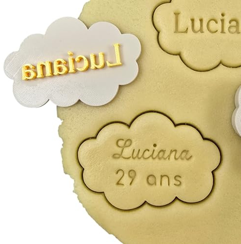 3DKOUPE - Emporte-pièce à poussoir nuage – PivoFix® personnalisable avec plaques interchangeables – Fabriqué en France (Plaque seule - 1 à 2 lignes)
