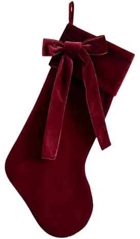 Calza Befana Personalizzata Velluto Calze Natalizie da Appendere con Nome Calza Befana Vuota Idea Regalo per Epifania Natale Decoraizione Natalizia Calendario Avvento Calzini per Camino