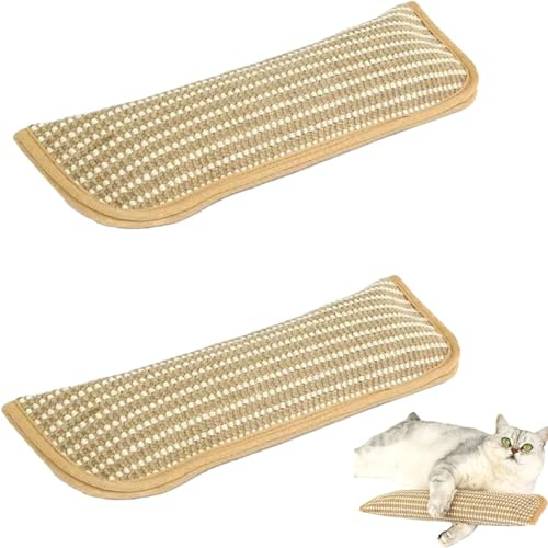 2pcs Sisal Catnip Pillow Toy Kicker for Indoor Cats, Natural Sisal Catnip Kicker Pillow for Scratching & Teeth Cleaning, Interactive Catnip Kicker Toy for Play, Chewing & Anxiety Relief
