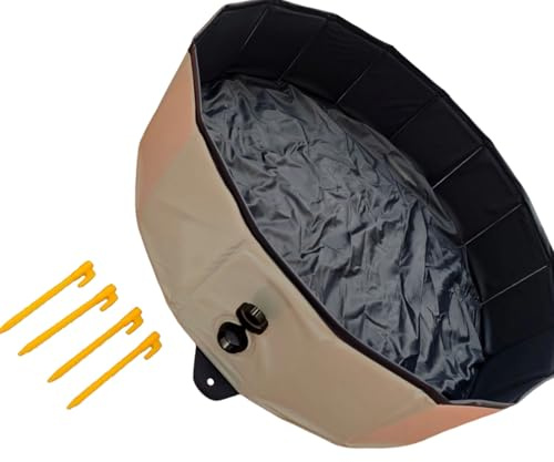 Vasca da bagno flessibile con sabbia per pollame, polli, anatre, piano collassabile, facile montaggio, sostanza permanente in PVC, per l'igiene degli animali domestici, bagno sabbia non scivoloso.