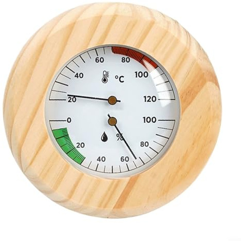 Thermomètre de sauna en bois et hygromètre mural pour salle de vapeur et spa (A)