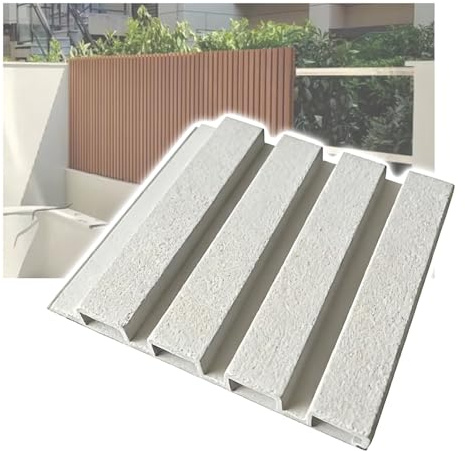 GOCHUSX Sichtschutz-Zaun Aus WPC, Verbundstoff-Zaunelemente, Sichtschutz-Gartenzaun Für Den Außenbereich Für Haus, Büro Terrasse, Einfach Zu Montierende(Weiß,21.6x100cm)