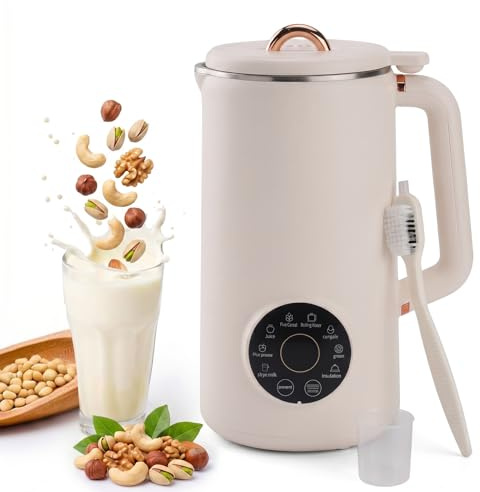 1000ML Multifunzionale Macchina per Latte di Noci e Latte di Soia Vegetale | 10 Lame in Acciaio Inox, Timer Pulizia Automatica, per Soia Noci Succhi e Zuppe, 1000ML, Multifunzionale Macchina