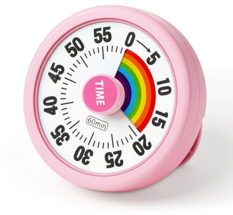 flintronic Minuteur Visuel Timer Enfants, Minuteur 60 Minutes, Magnétique, Pas de Tic-tac Distrayant, Silencieux Timer pour Enfants et Adultes, Autisme TDAH, Cuisine, Salle de Classe, Bureau, Sportif